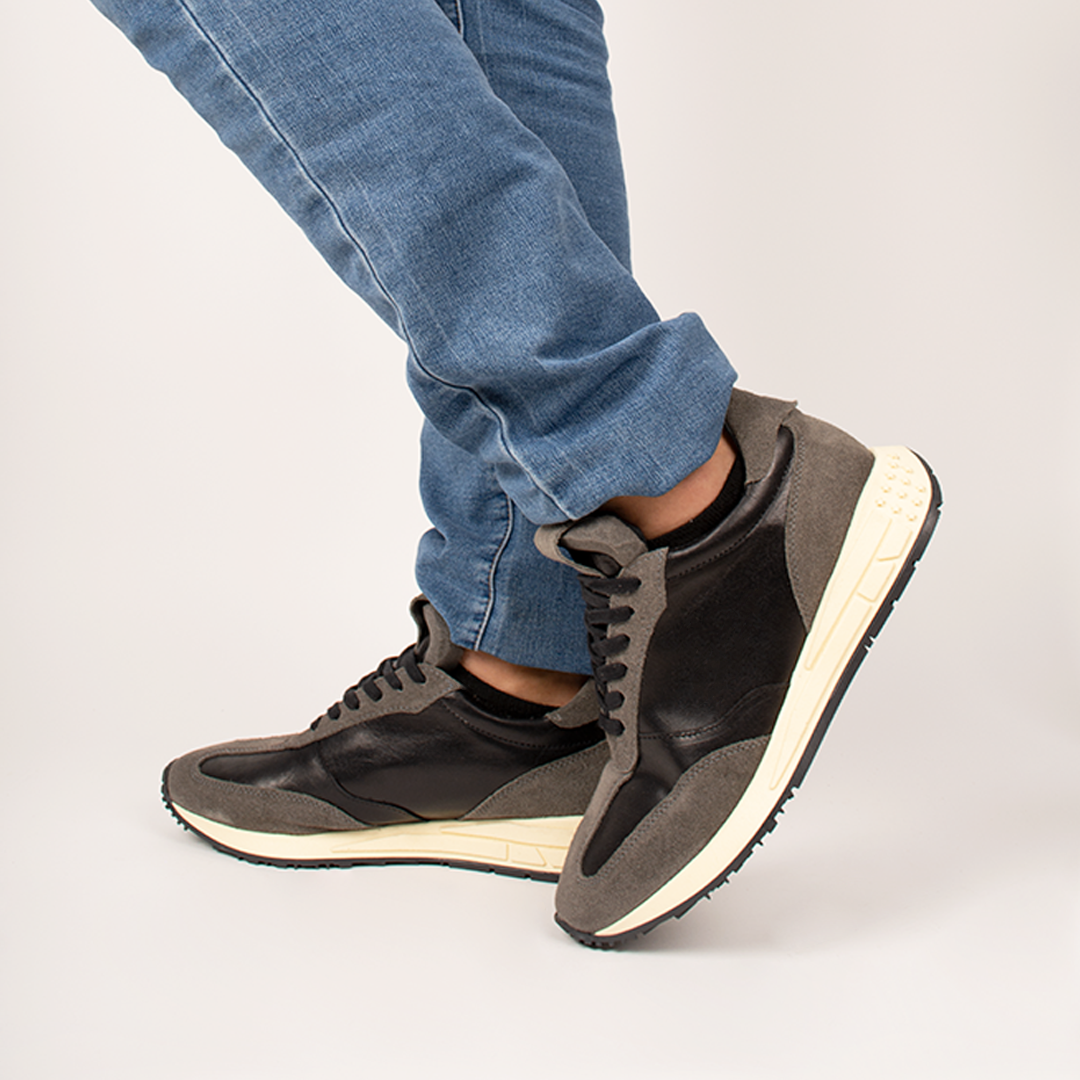 2103 GAMUZA GRIS VITELLO NEGRO
