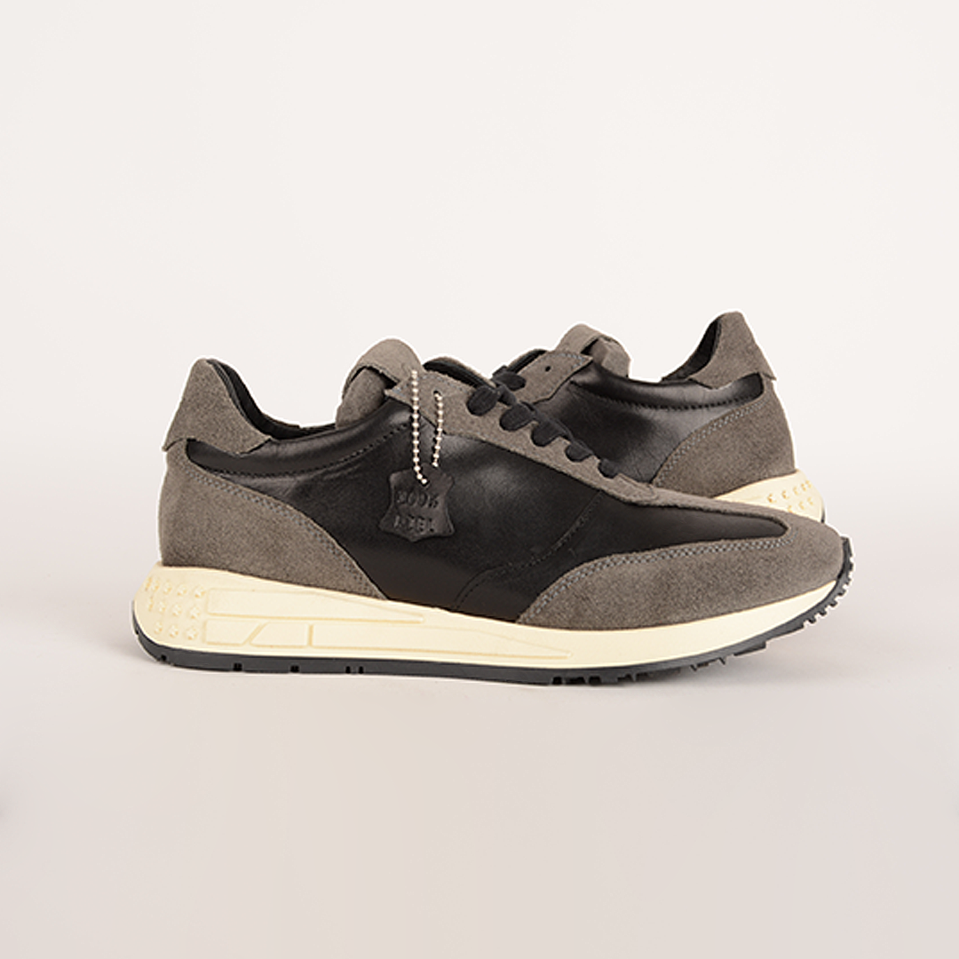 2103 GAMUZA GRIS VITELLO NEGRO