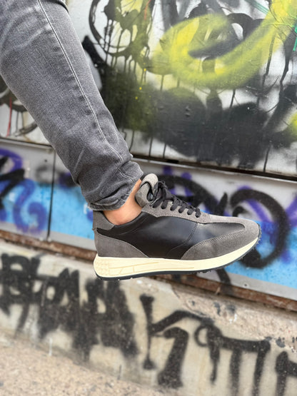 2103 GAMUZA GRIS VITELLO NEGRO