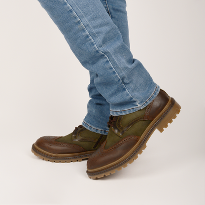 7302 BOTA MORO CAFÉ- NOBUCK VERDE